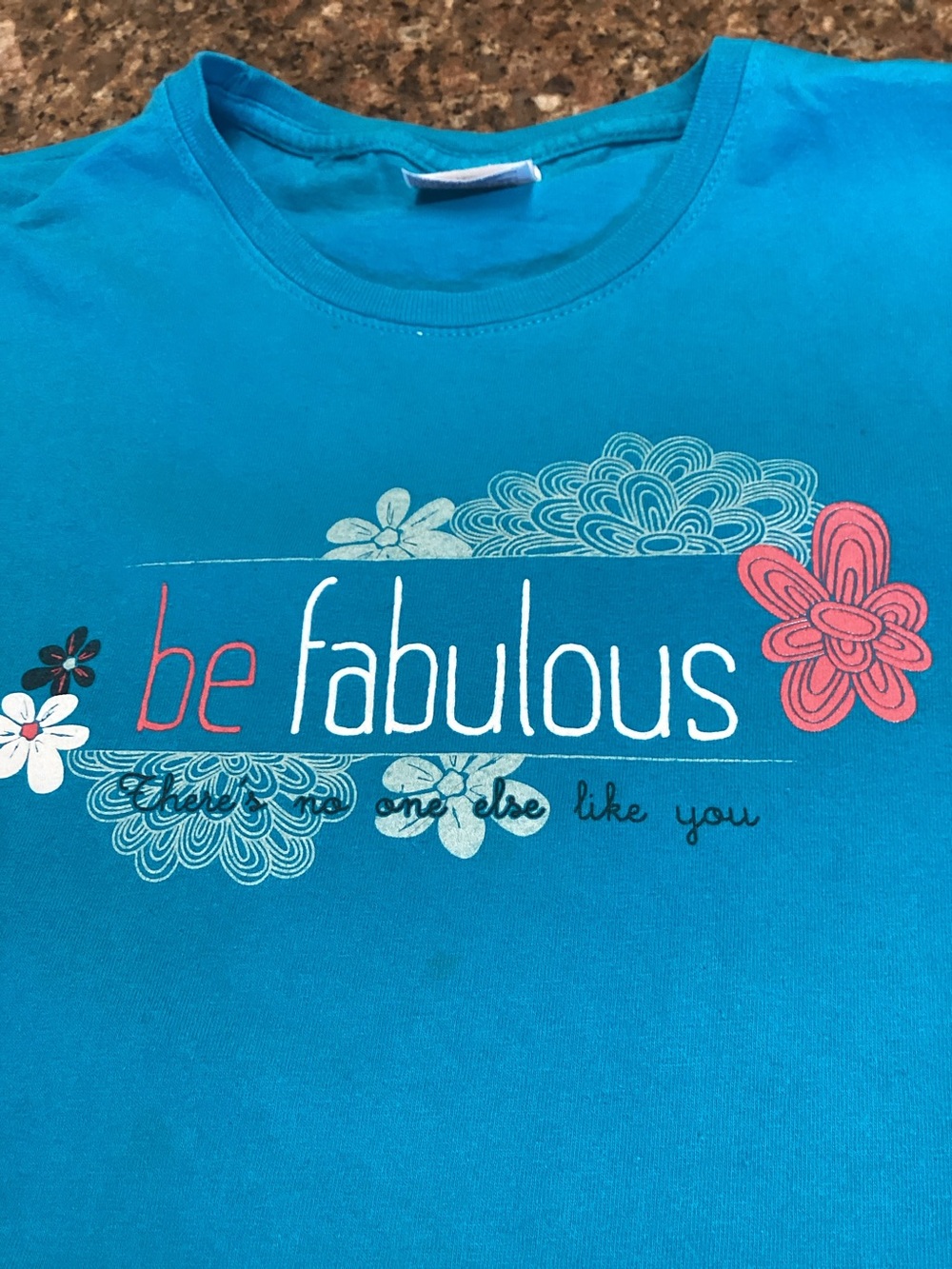 Be Fabulous ,Graphic Women Tee - Turquoise ,Size XXL